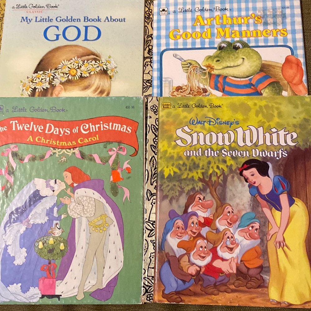 Set of 4 Vintage Little Golden Books: